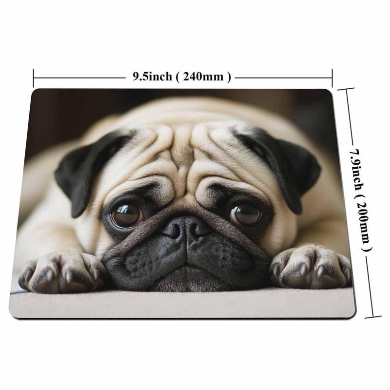 Smooffly Cute Pug Dog Mousepad Custom, Funny Animal Gaming Mouse pad 9.5X7.9 inches - Image 2